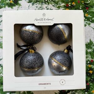 Hearth & Hand Black and Silver Holiday Ornaments